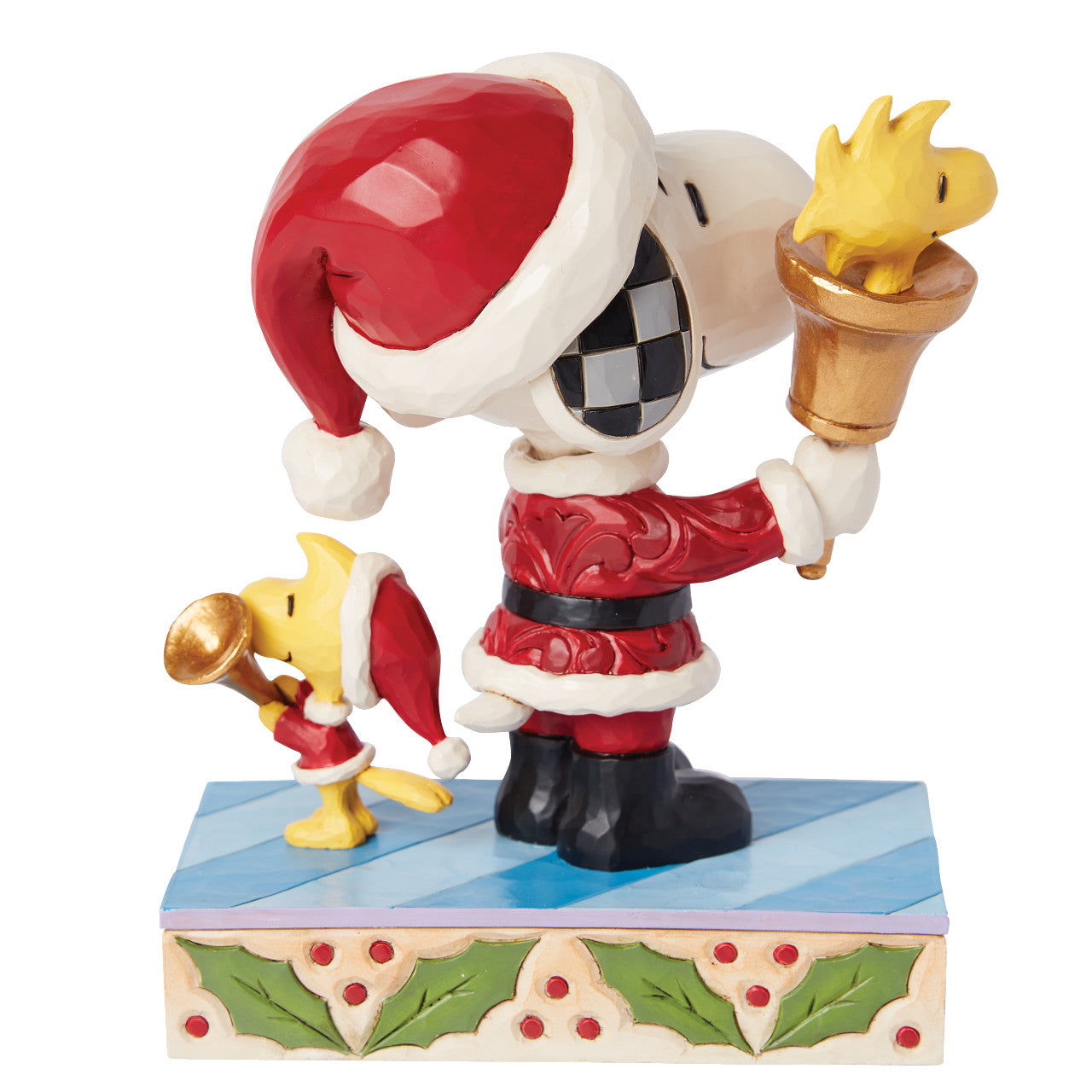 Snoopy and Woodstock Santas with Brass Bells