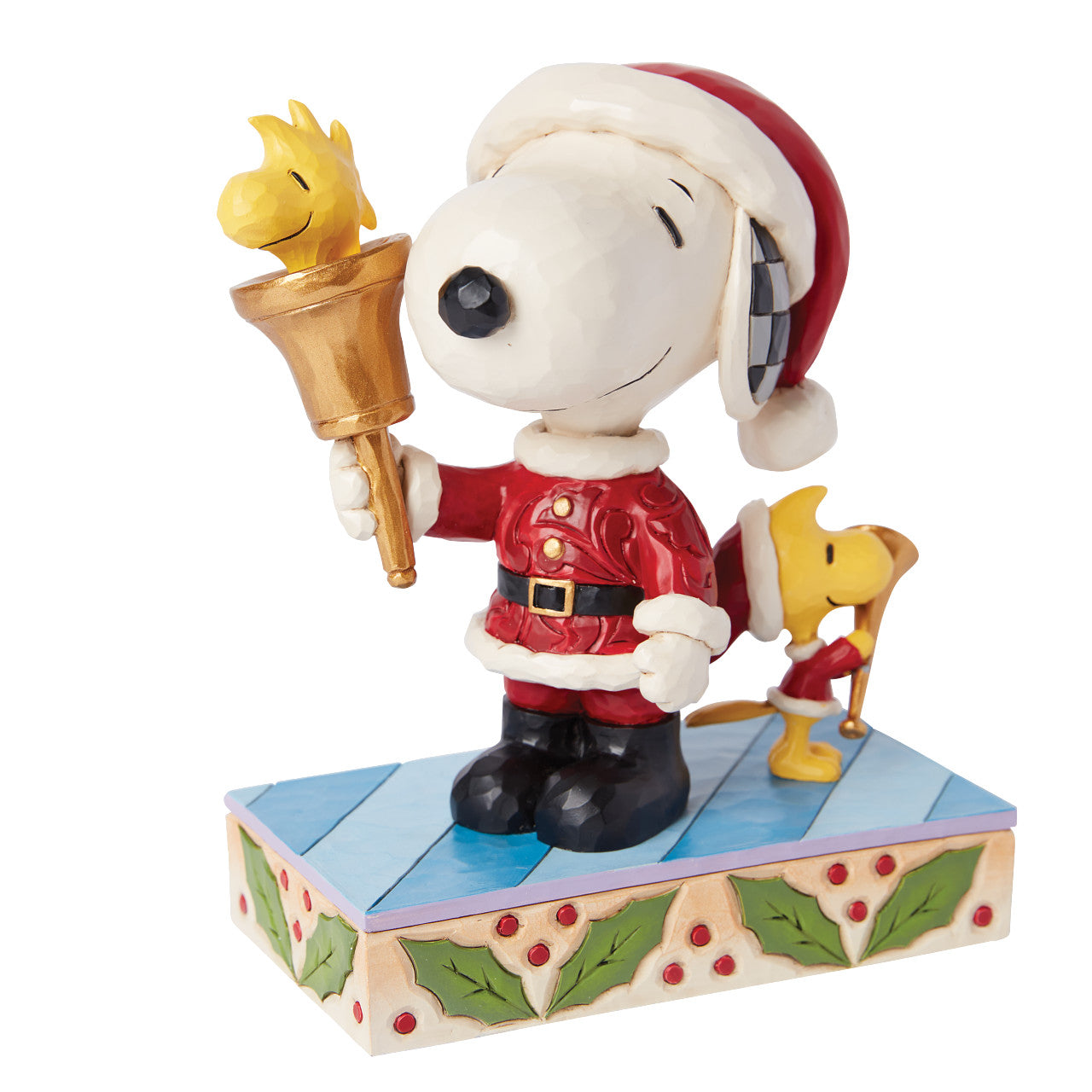 Snoopy and Woodstock Santas with Brass Bells