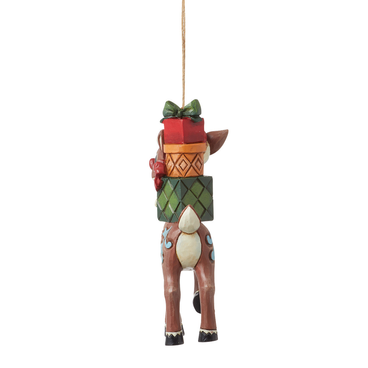Rudolph with Stacked Presents Ornament