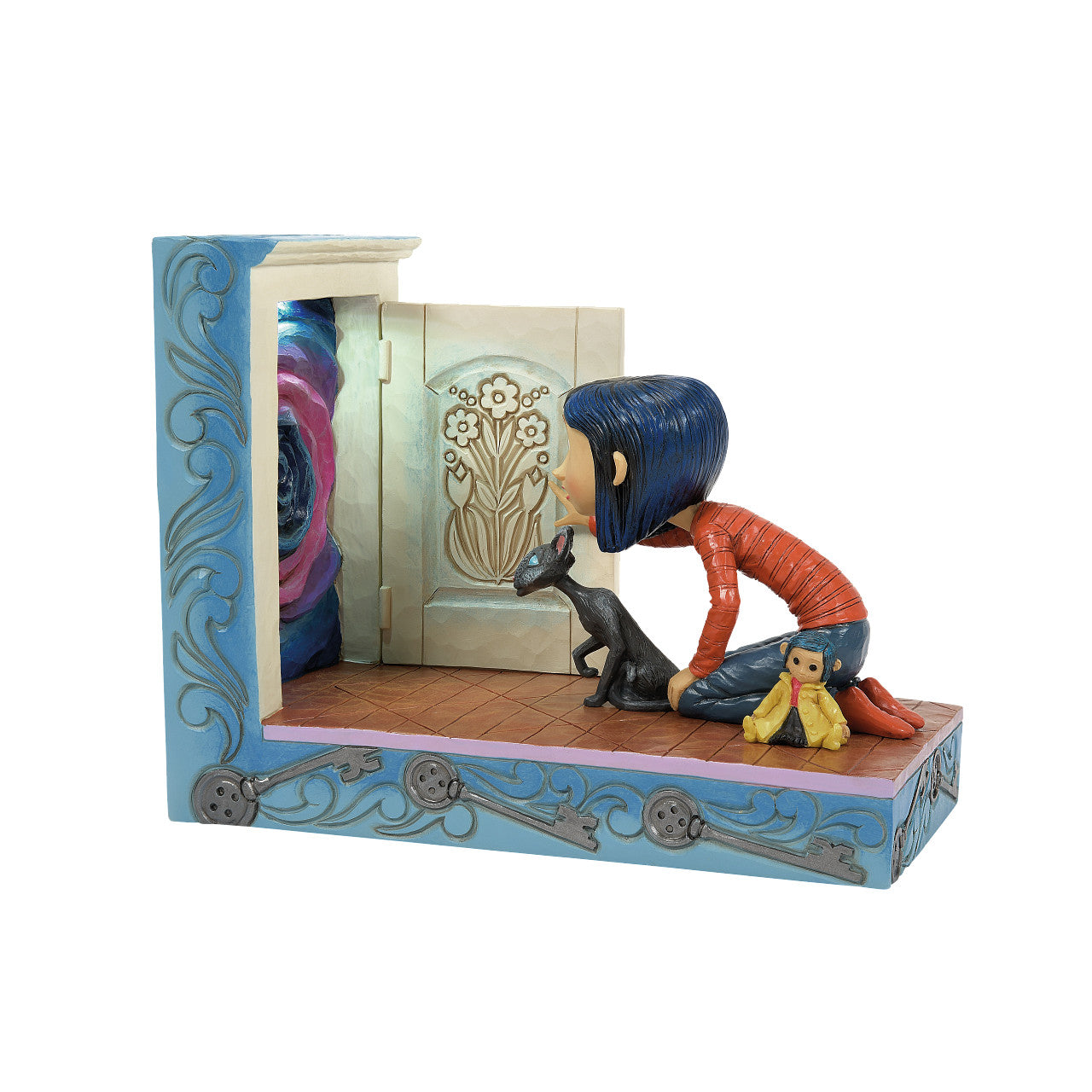 Through the Keyhole... Coraline Kneeling Down at the Door