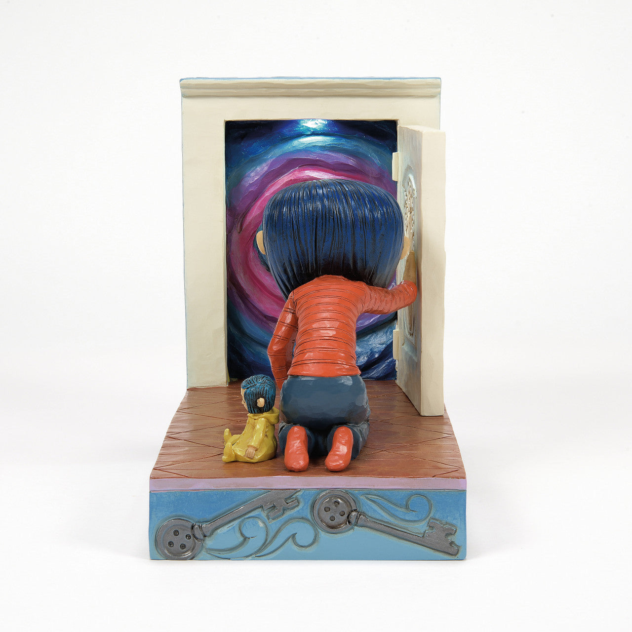 Through the Keyhole... Coraline Kneeling Down at the Door