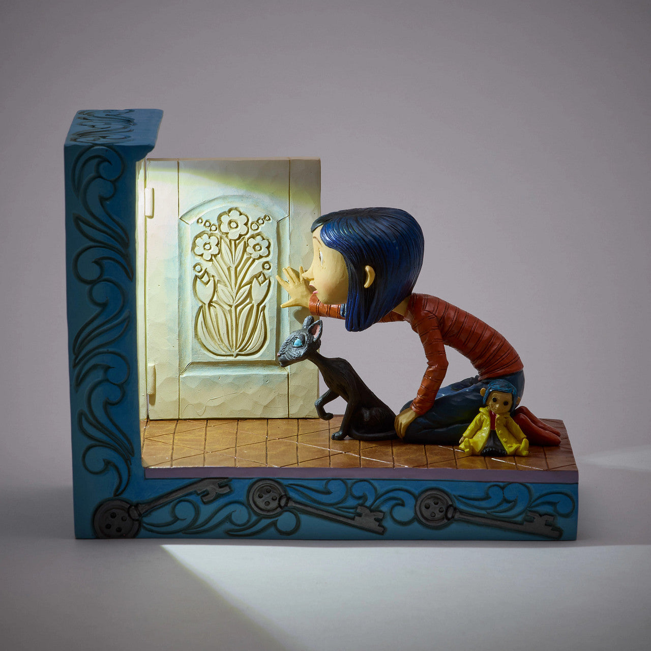 Through the Keyhole... Coraline Kneeling Down at the Door