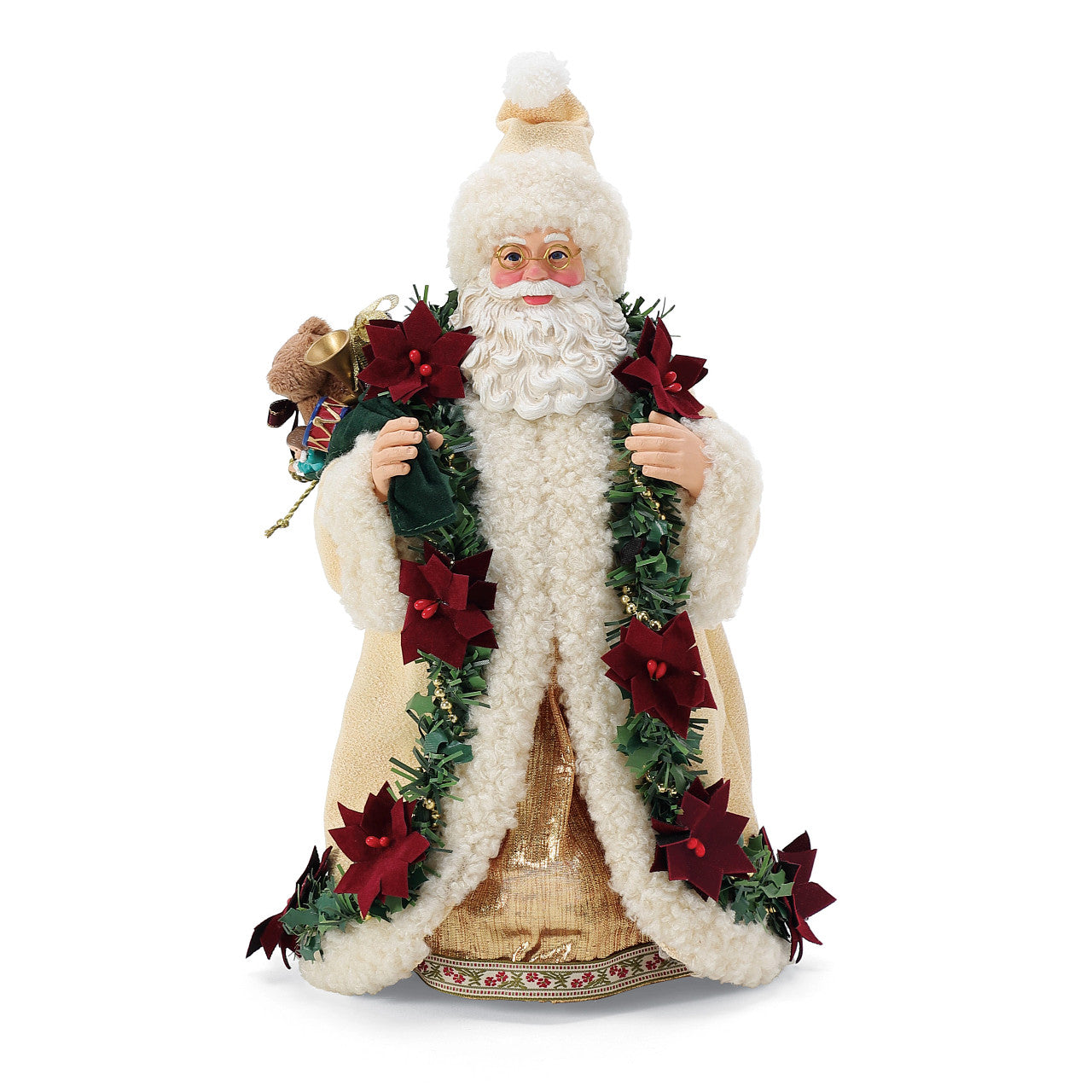 Old World Poinsettia Santa