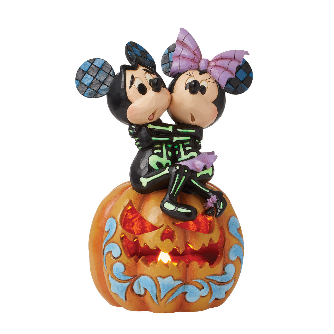 Spine-tingling Sweethearts Mickey and Minnie Scared Skeletons