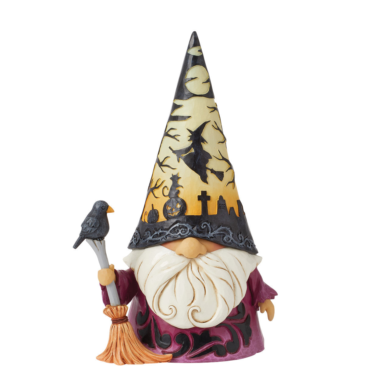 Spooktacular Wizard Gnome with LED Scene Hat