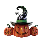 Altogether Spooky Trio of LED Lit Jack-O-Lanterns