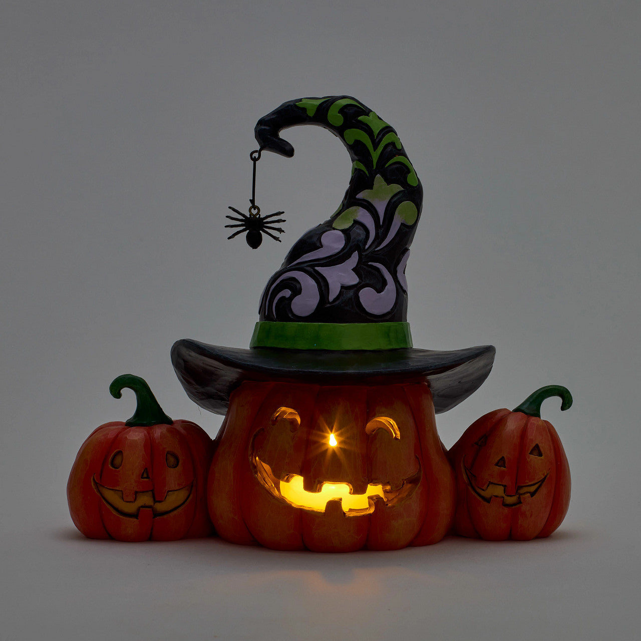 Altogether Spooky Trio of LED Lit Jack-O-Lanterns