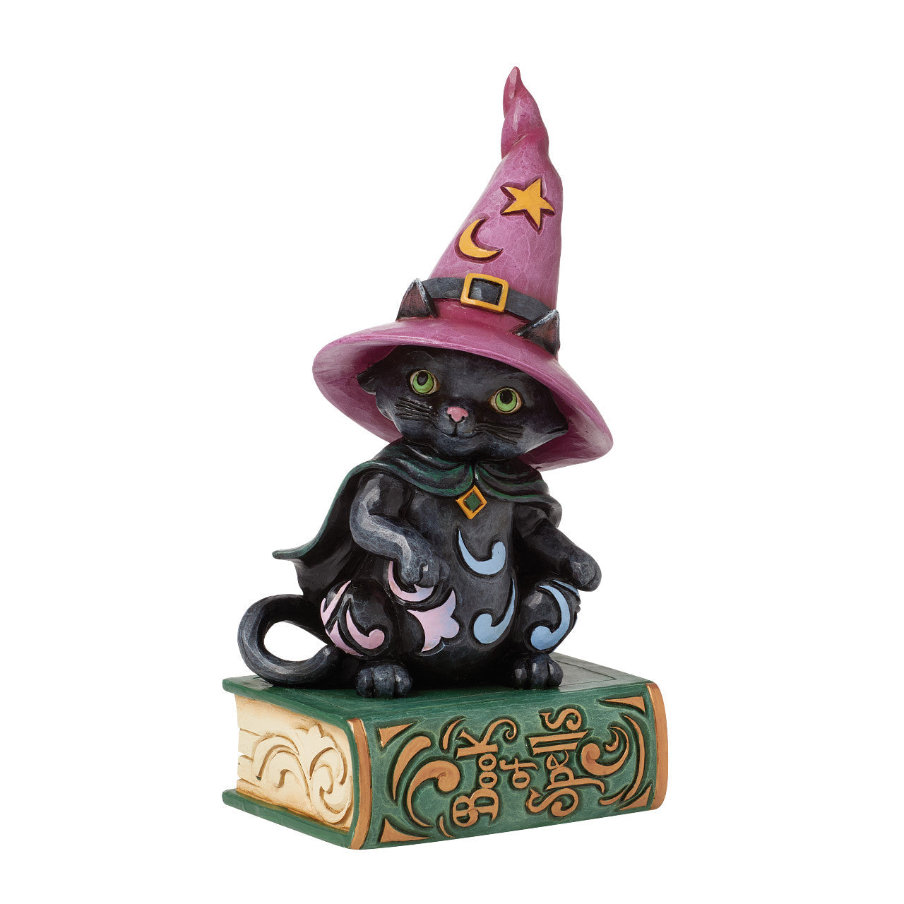 Too Cute to Spook Black Cat Witch Sitting on Spell Book