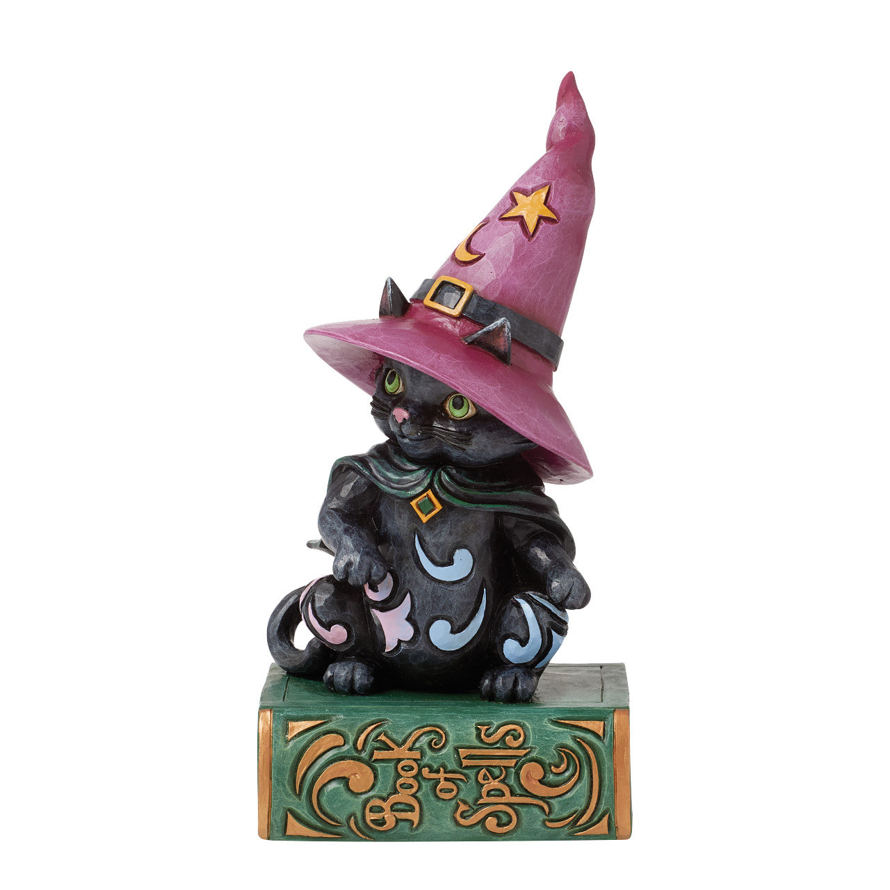Too Cute to Spook Black Cat Witch Sitting on Spell Book