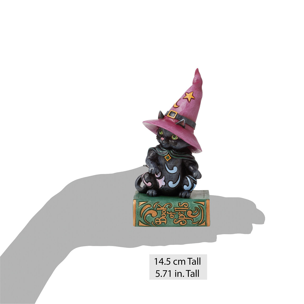 Too Cute to Spook Black Cat Witch Sitting on Spell Book
