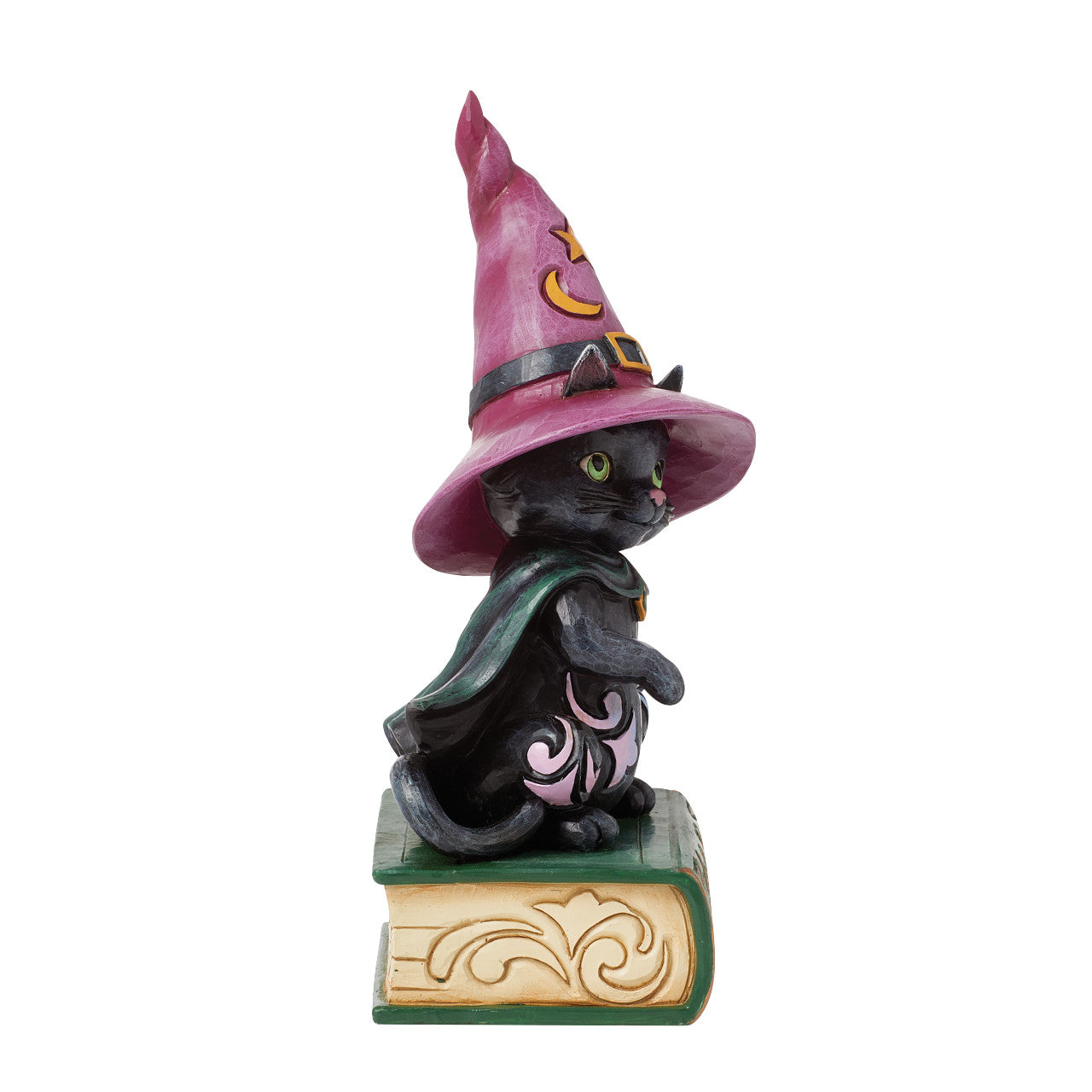Too Cute to Spook Black Cat Witch Sitting on Spell Book