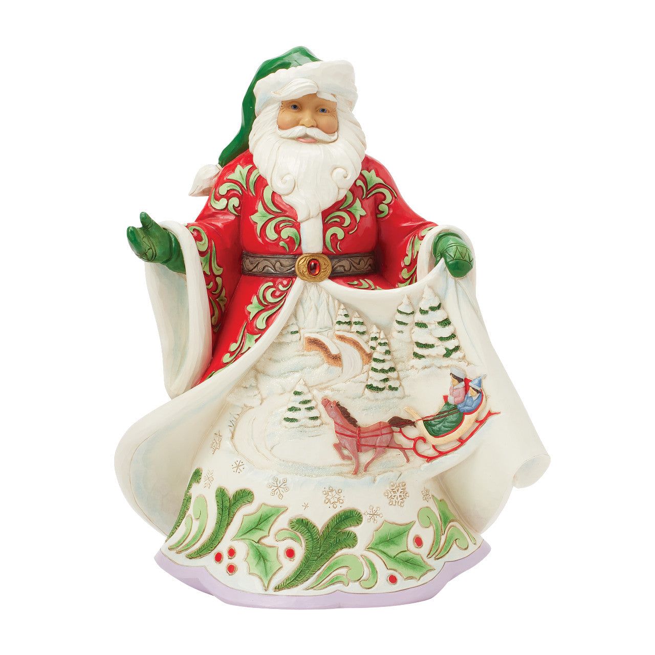 Magical Sleigh Ride Santa Winter Scene Musical Figurine