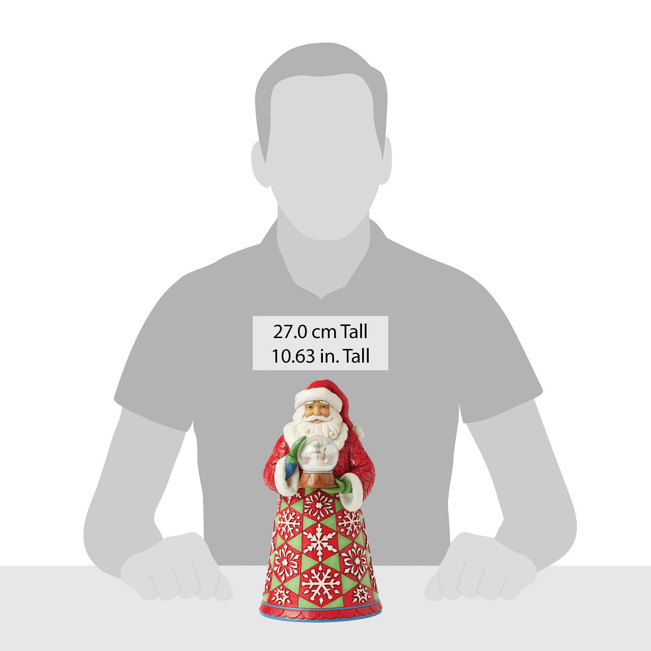Frosty Keepsake Santa Holding Mini Globe