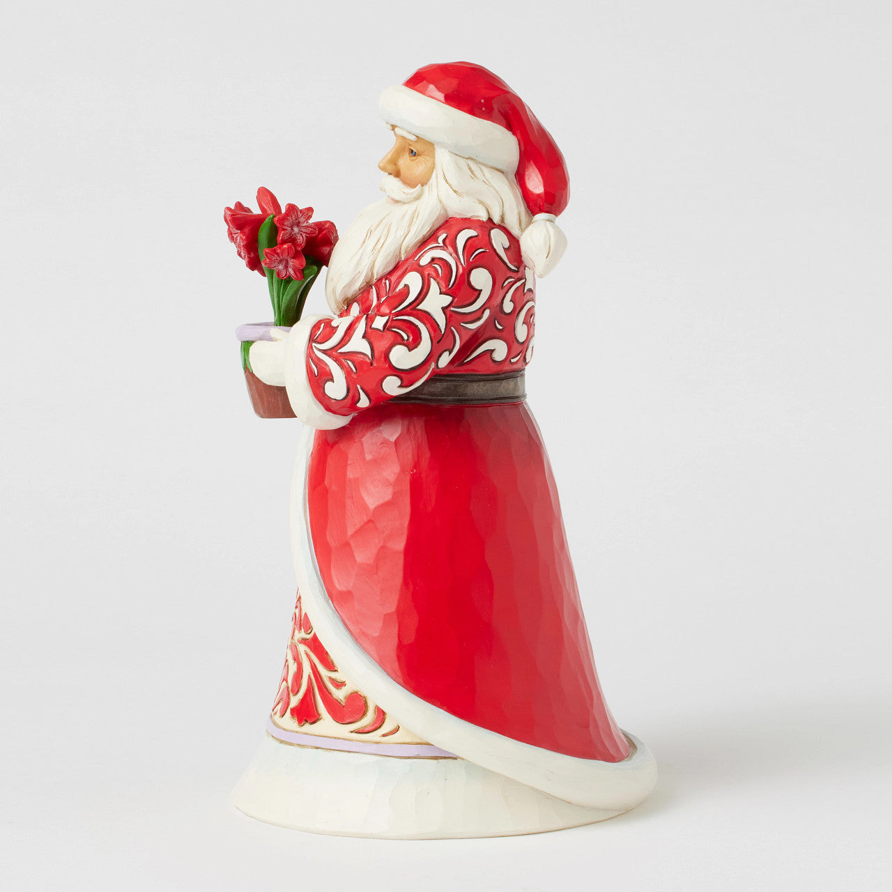 Blooms of the Season Santa with Blooming Amaryllis Flowers