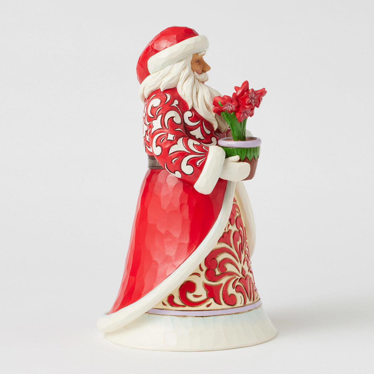 Blooms of the Season Santa with Blooming Amaryllis Flowers