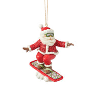 Santa Snowboarding Ornament