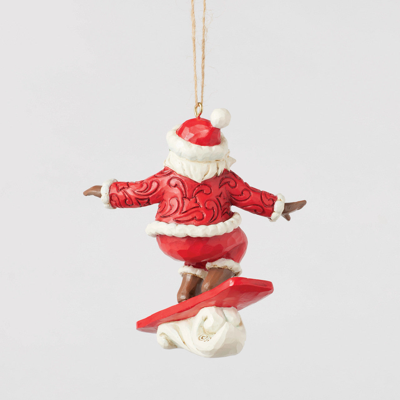 Santa Snowboarding Ornament