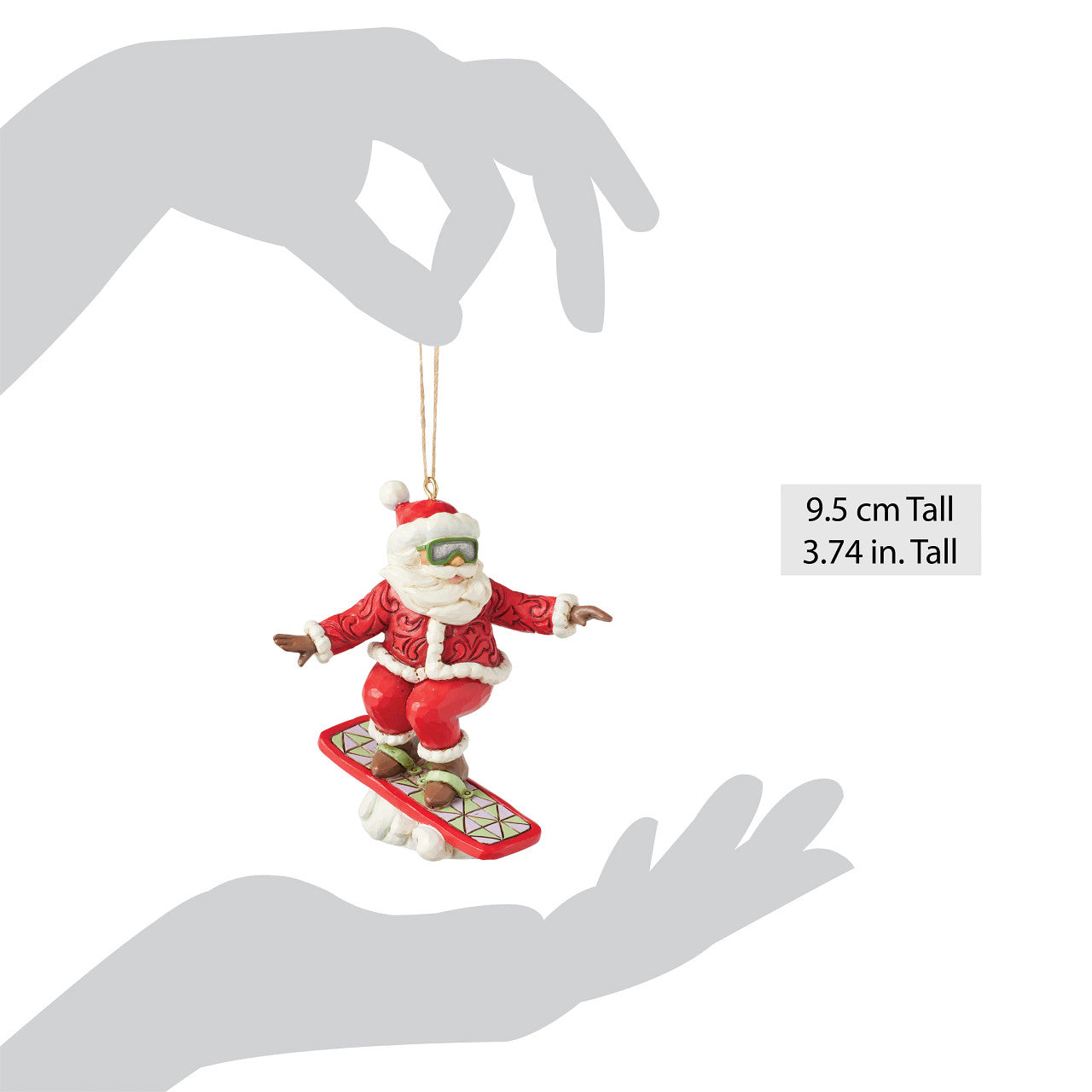Santa Snowboarding Ornament