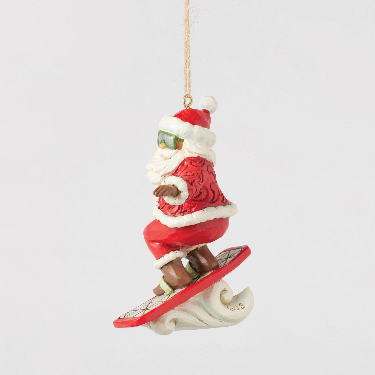 Santa Snowboarding Ornament