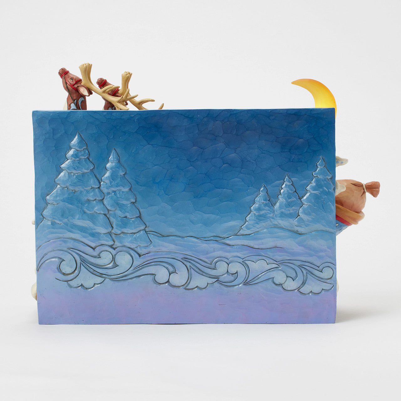 St. Nicholas is on His Way Santa in Sleigh with Reindeer LED Lit Piece
