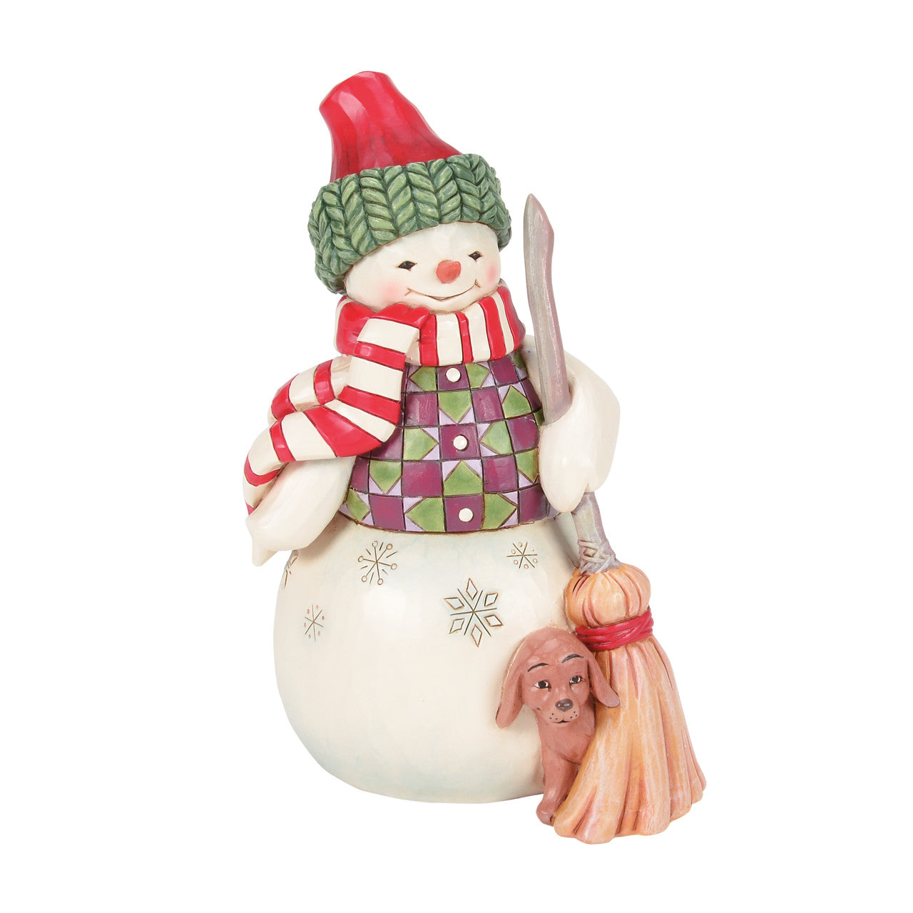 Swept In Love Snowman with Dog Peeking Figurine