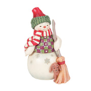 Swept In Love Snowman with Dog Peeking Figurine