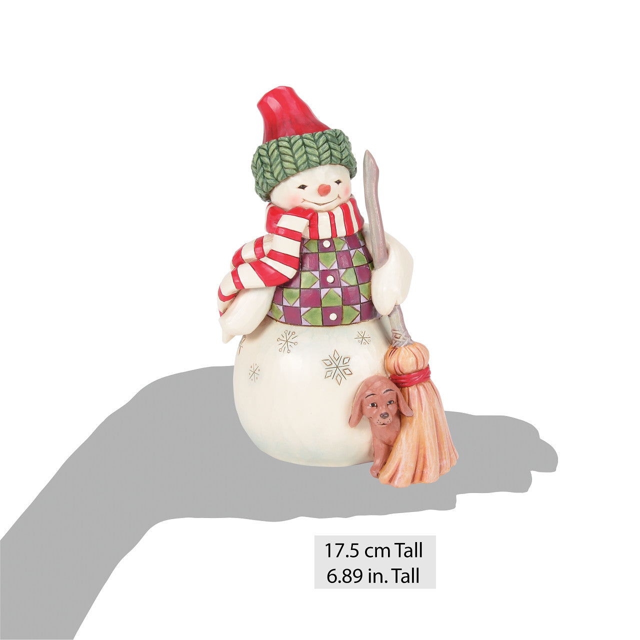 Swept In Love Snowman with Dog Peeking Figurine