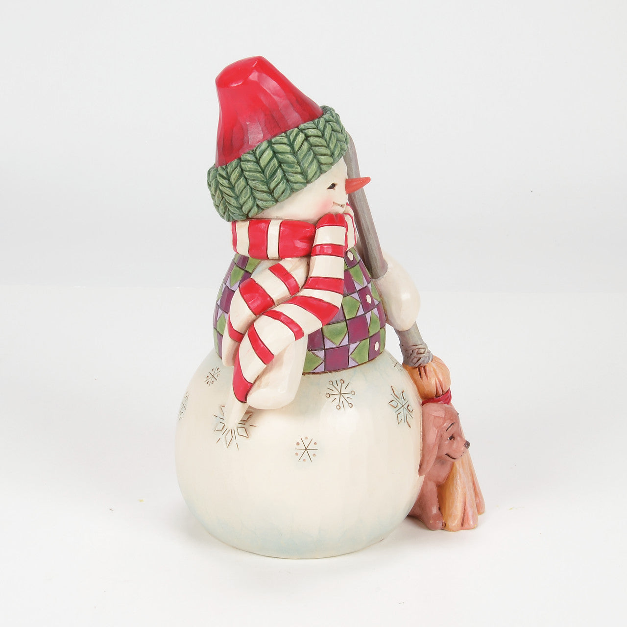 Swept In Love Snowman with Dog Peeking Figurine