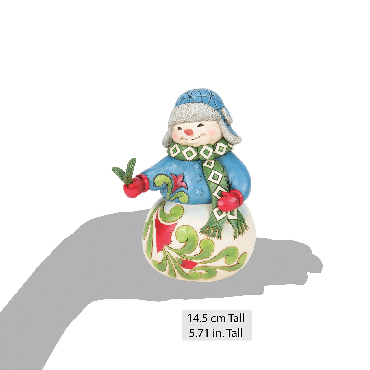 Wishing You a Cozy Christmas Snowman with Evergreen Sprig