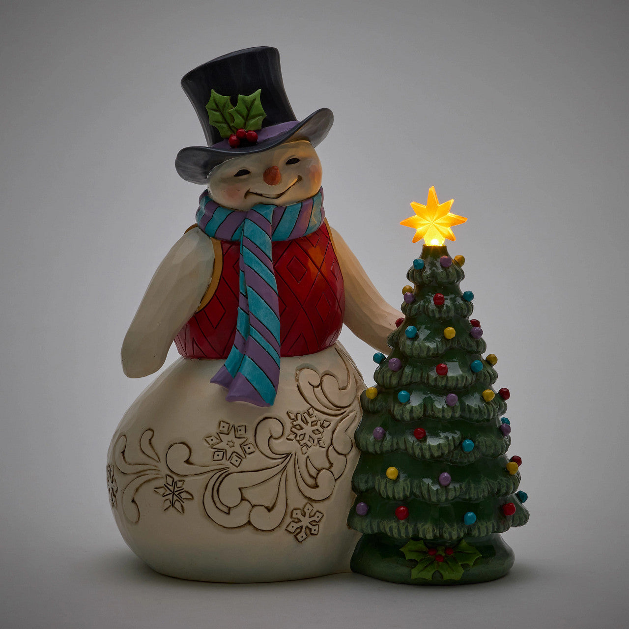 All is Merry and Bright Snowman with Vintage LED Tree