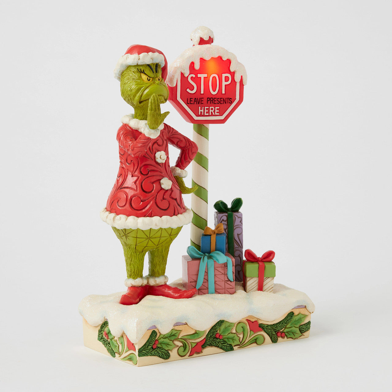 Grinch by LED Lit Stop Sign