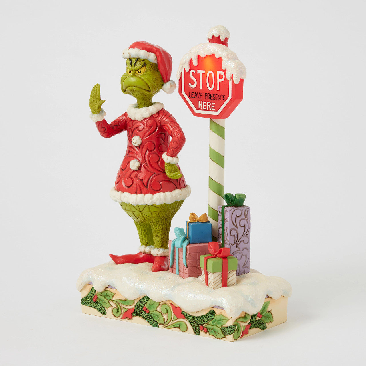 Grinch by LED Lit Stop Sign