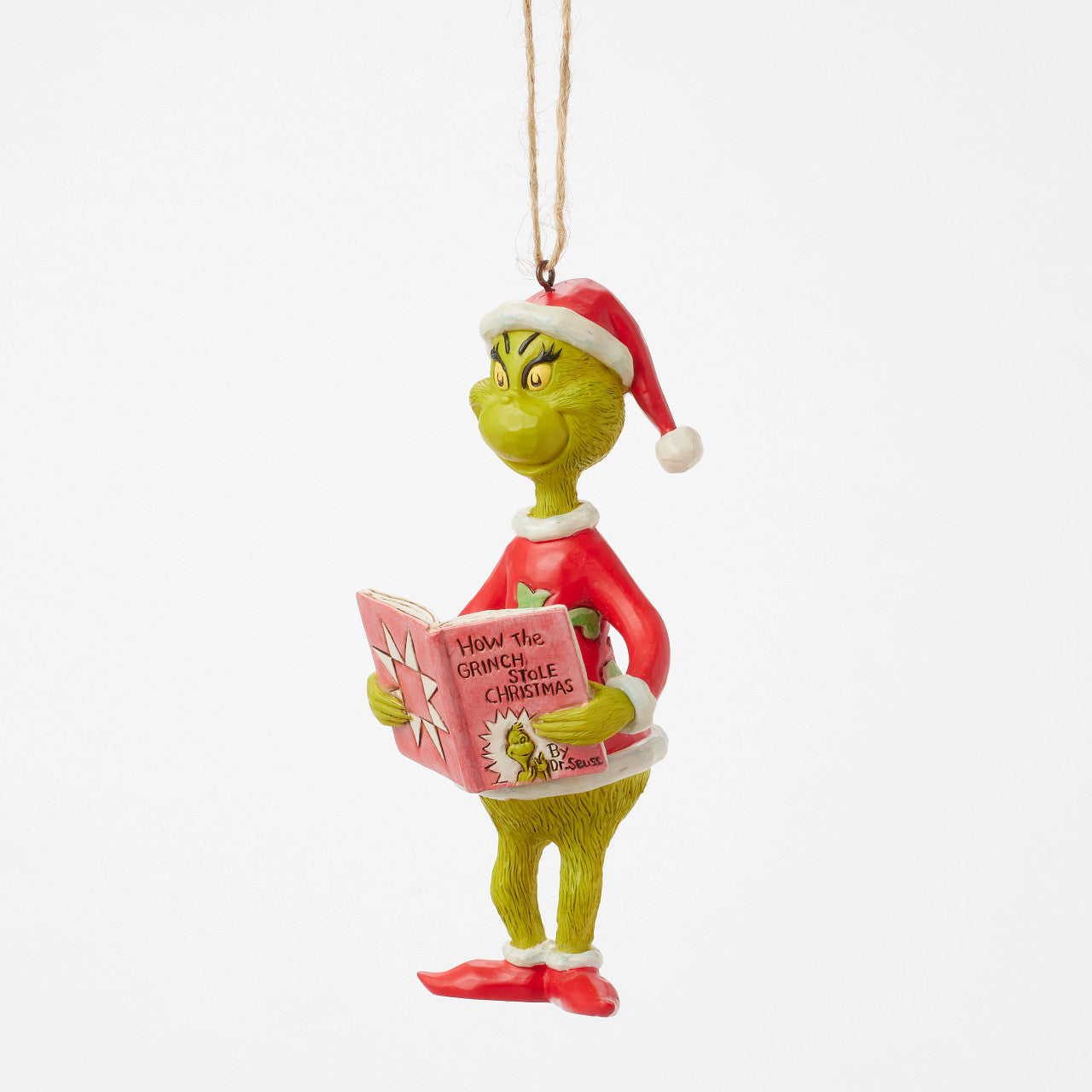 Grinch with How the Grinch Stole Christmas Book Ornament