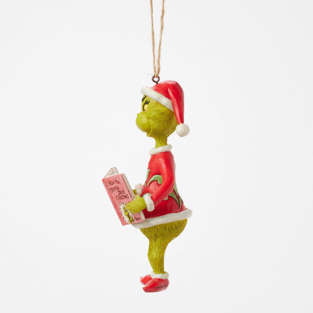 Grinch with How the Grinch Stole Christmas Book Ornament