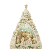 Tree of Holy Light White Woodland Tree Nativity Diorama