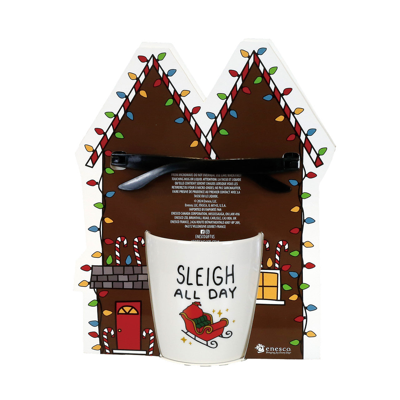 Christmas Lady Sleigh All Day Coffee Mug and Glasses Set 12 Ounces