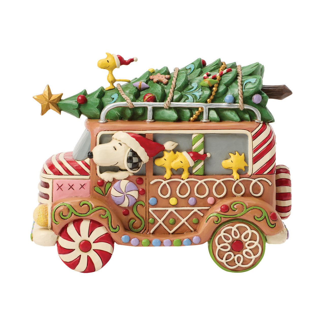 Peanuts Gingerbread Christmas Van with Snoopy and the Woodstocks