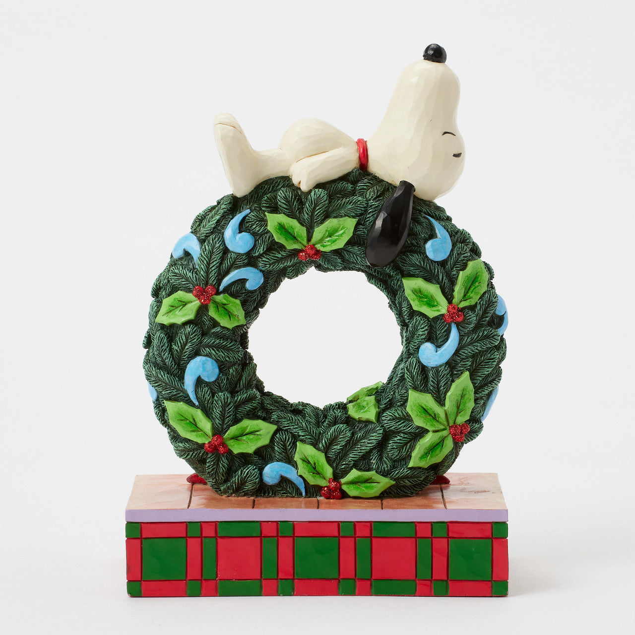 Snoopy Sleeping on LED Wreath of Woodstocks