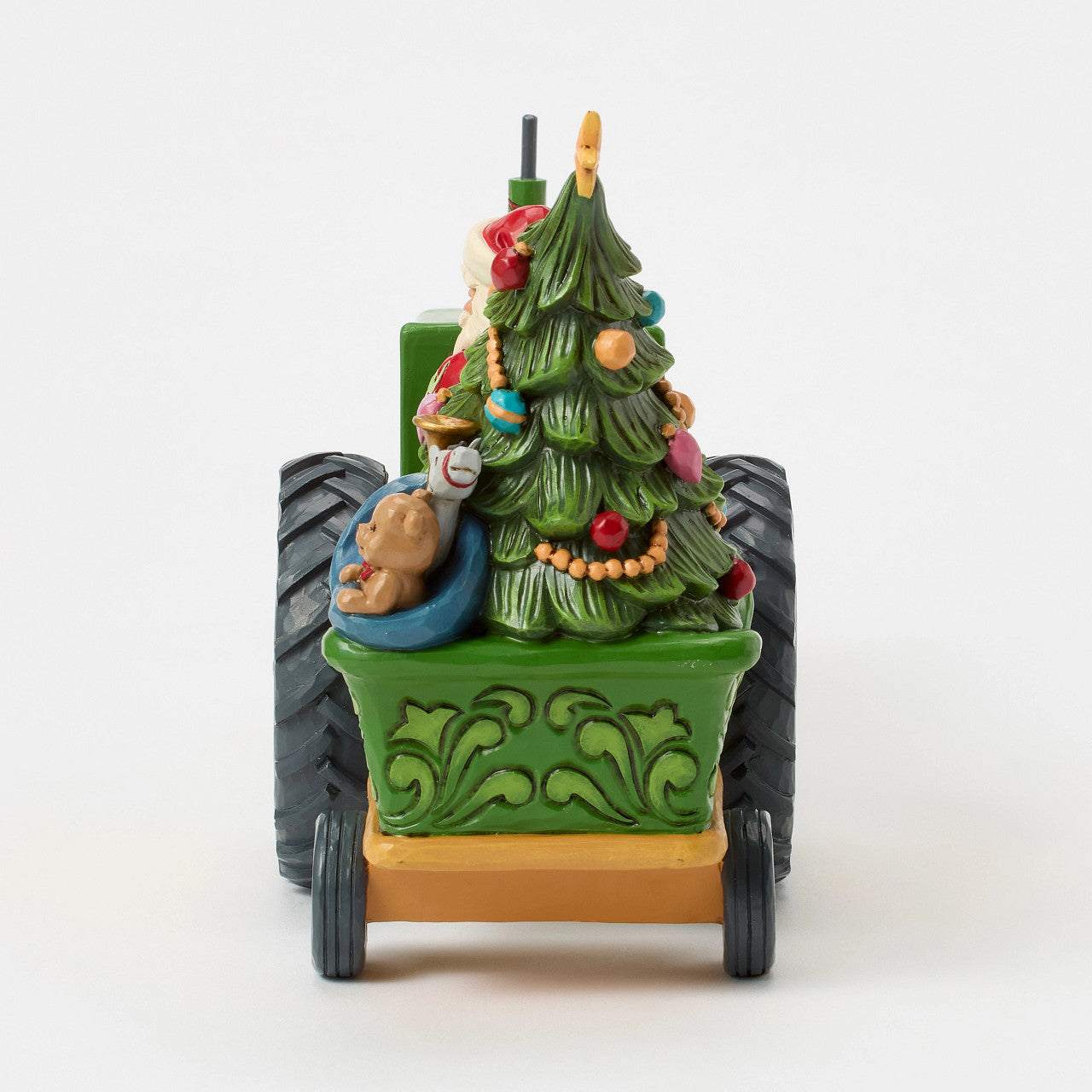 Deere St. Nick Santa on Tractor with Toys