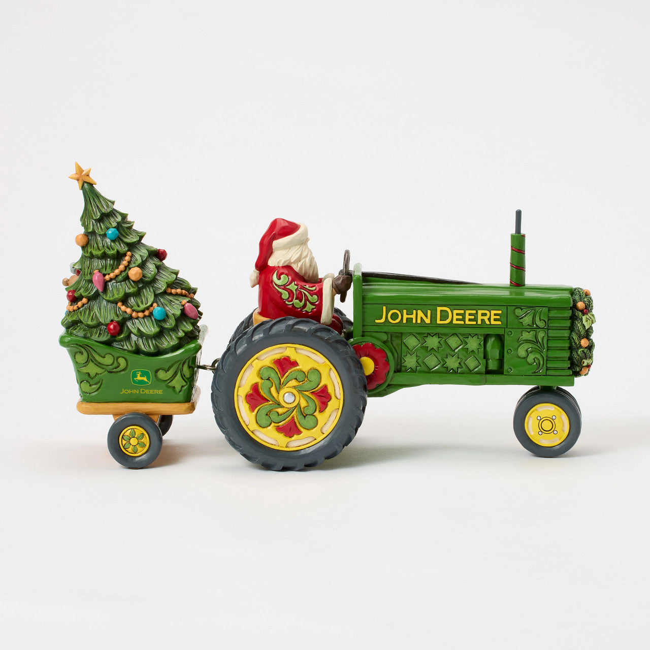 Deere St. Nick Santa on Tractor with Toys