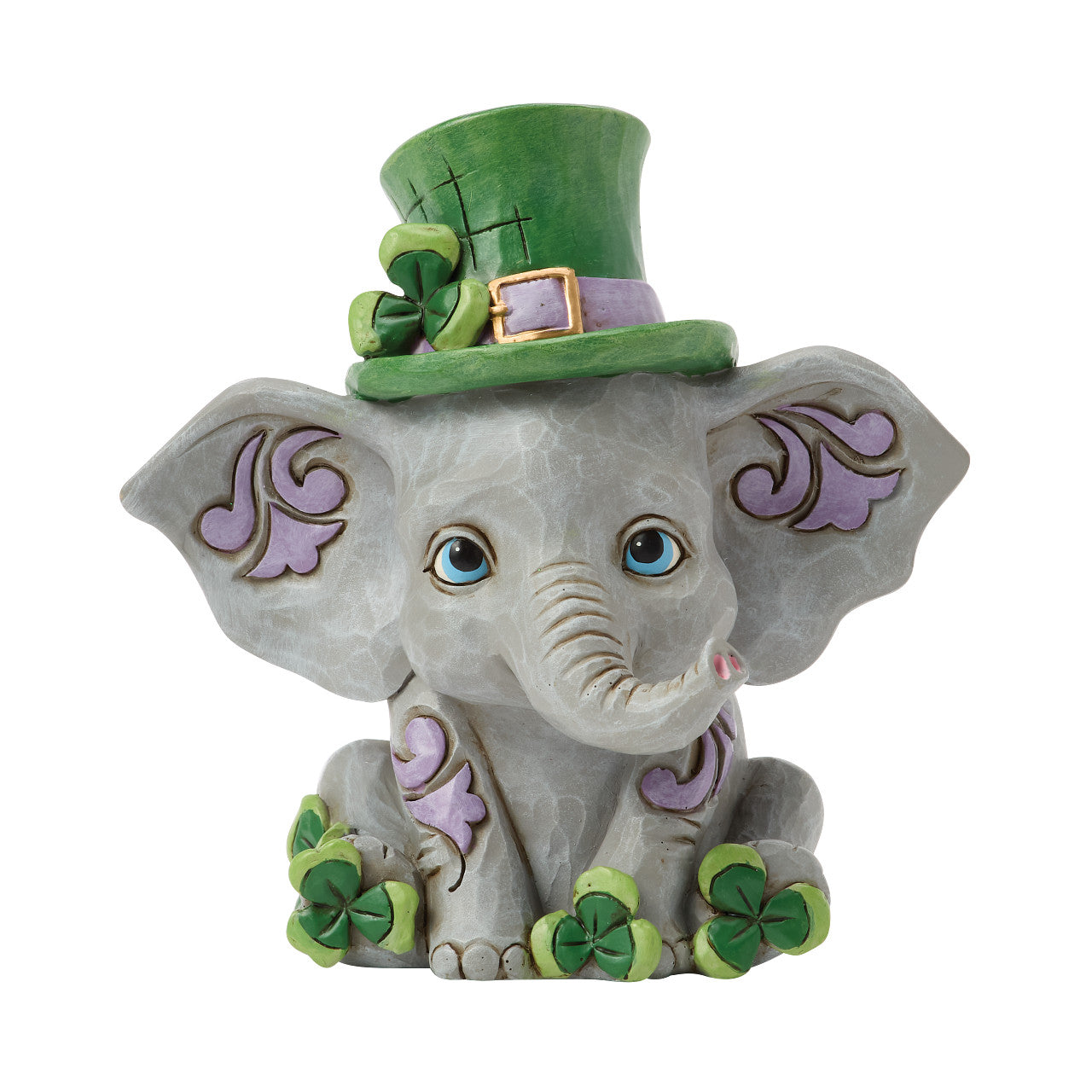 Trunk of Luck Elephant with Clover Figurine