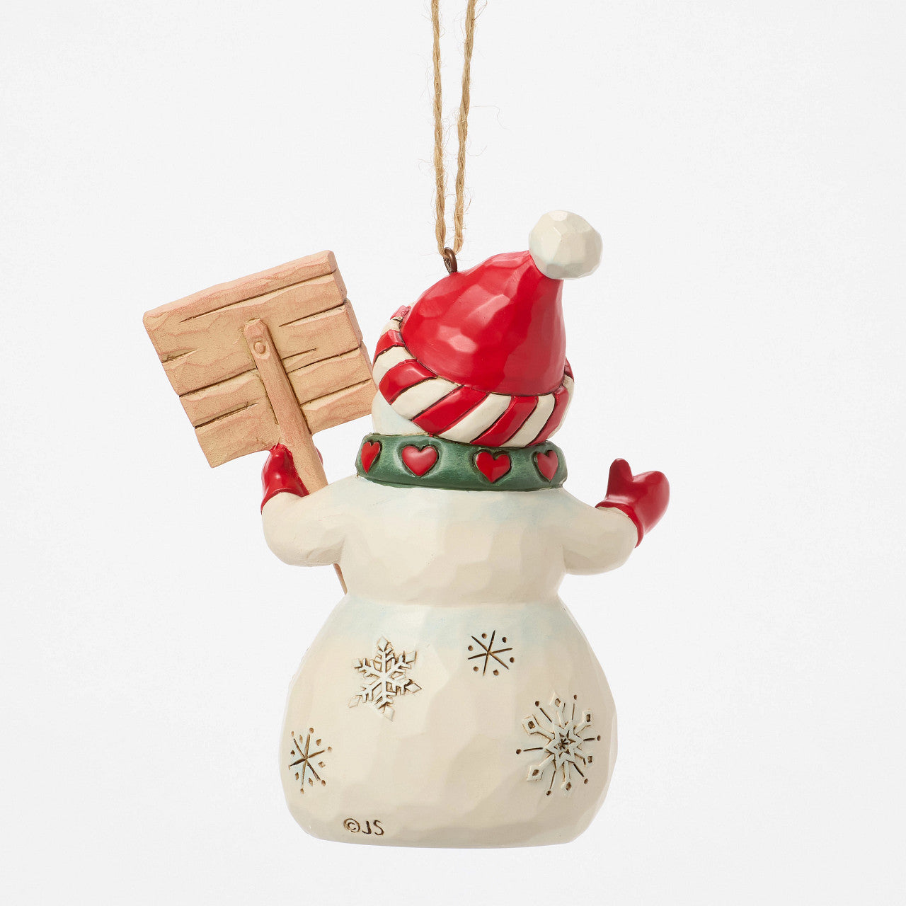 Snowman with Peace & Joy Sign Ornament