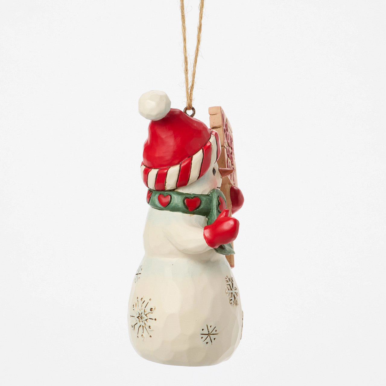 Snowman with Peace & Joy Sign Ornament