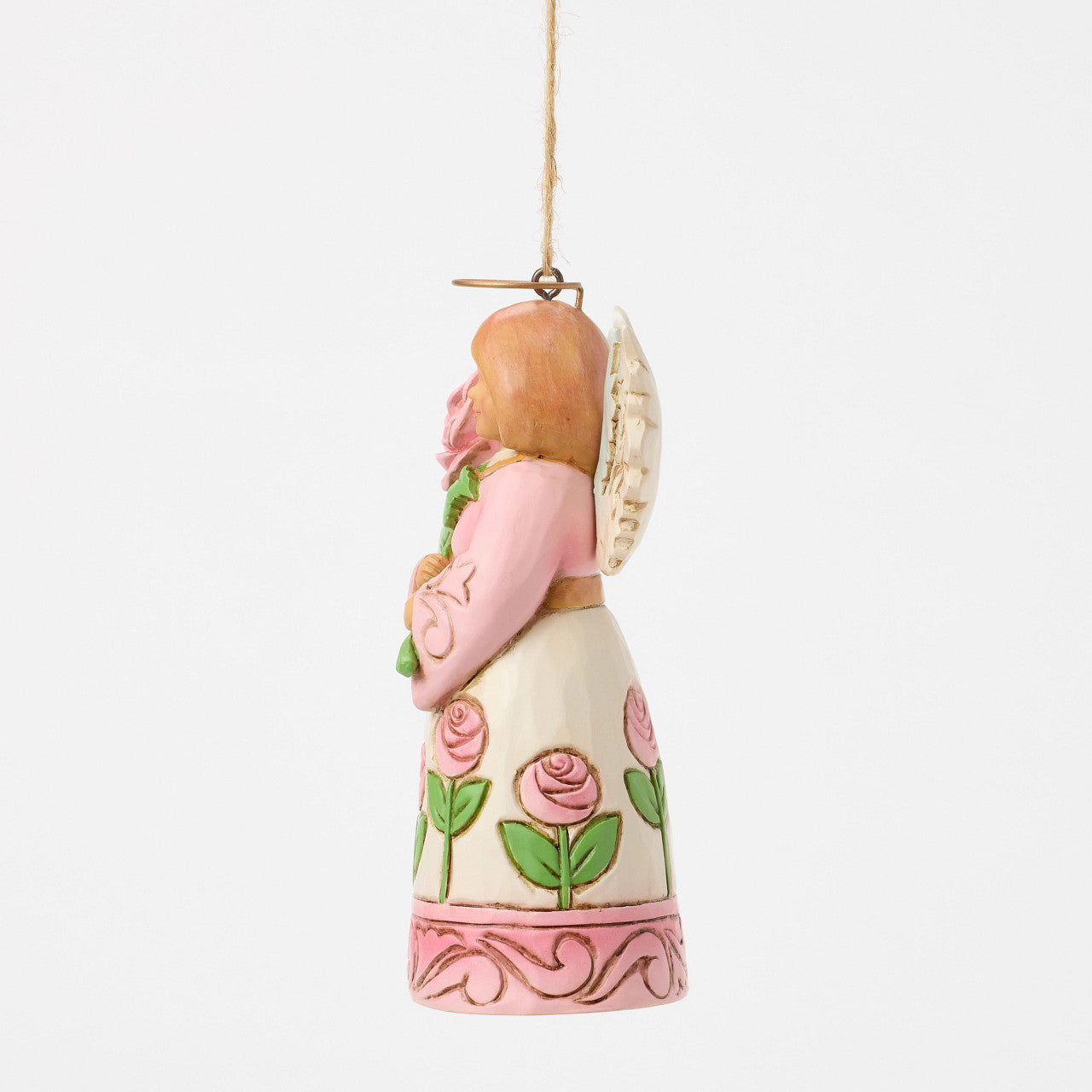 Angel With Pink Roses Ornament
