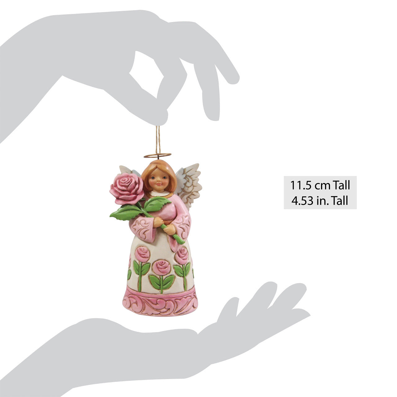 Angel With Pink Roses Ornament