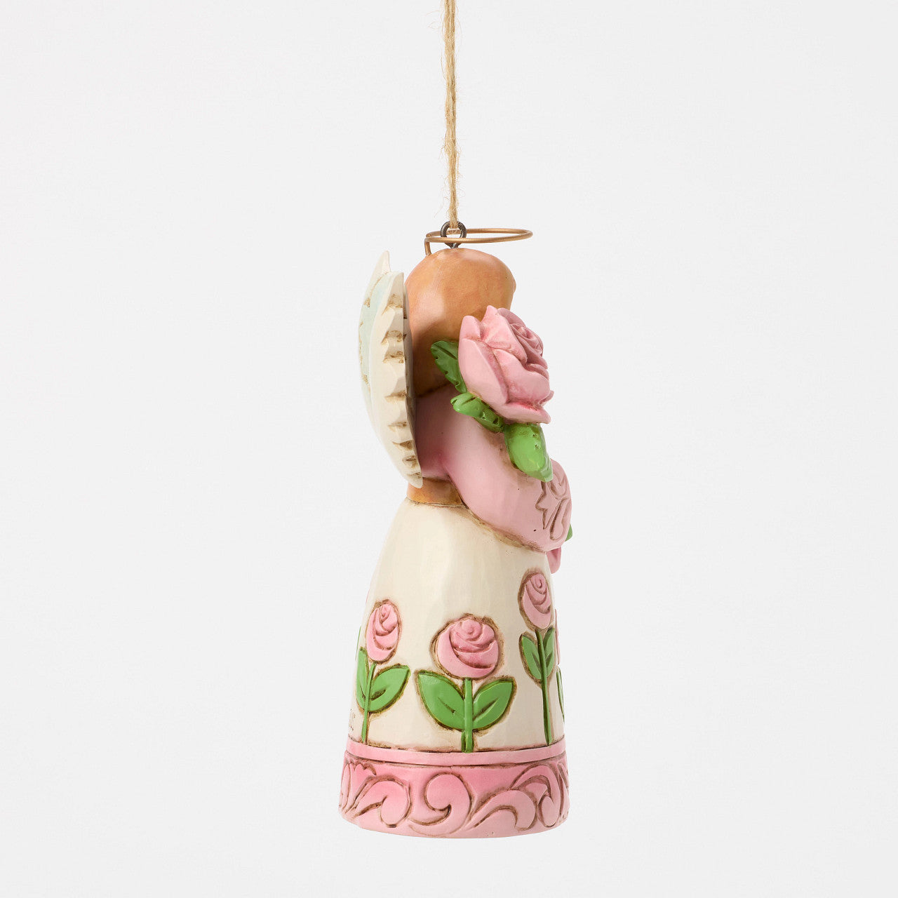 Angel With Pink Roses Ornament