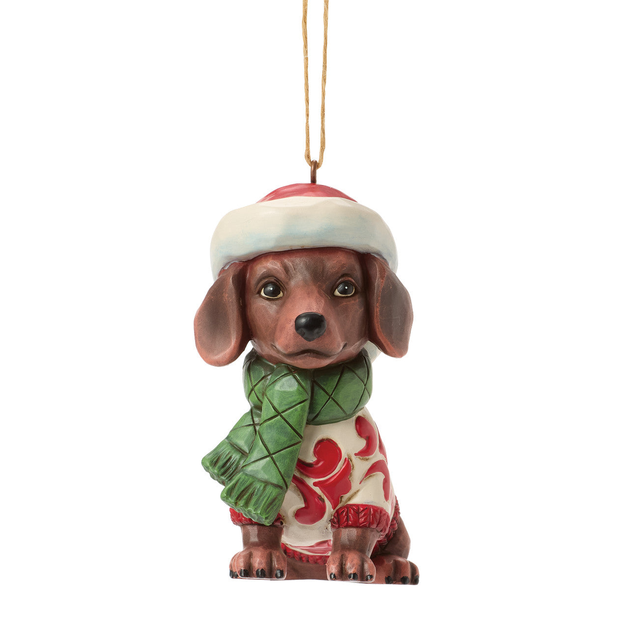 Dachshund Santa Hat Ornament