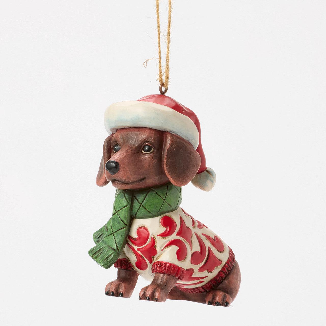 Dachshund Santa Hat Ornament