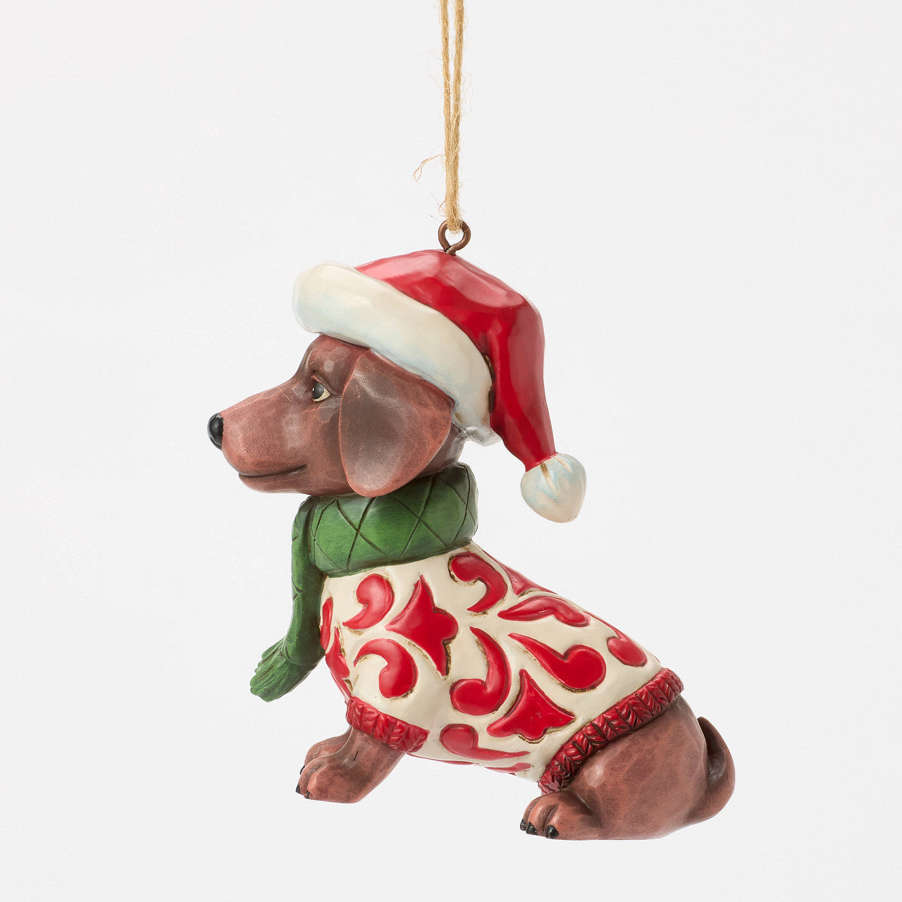 Dachshund Santa Hat Ornament