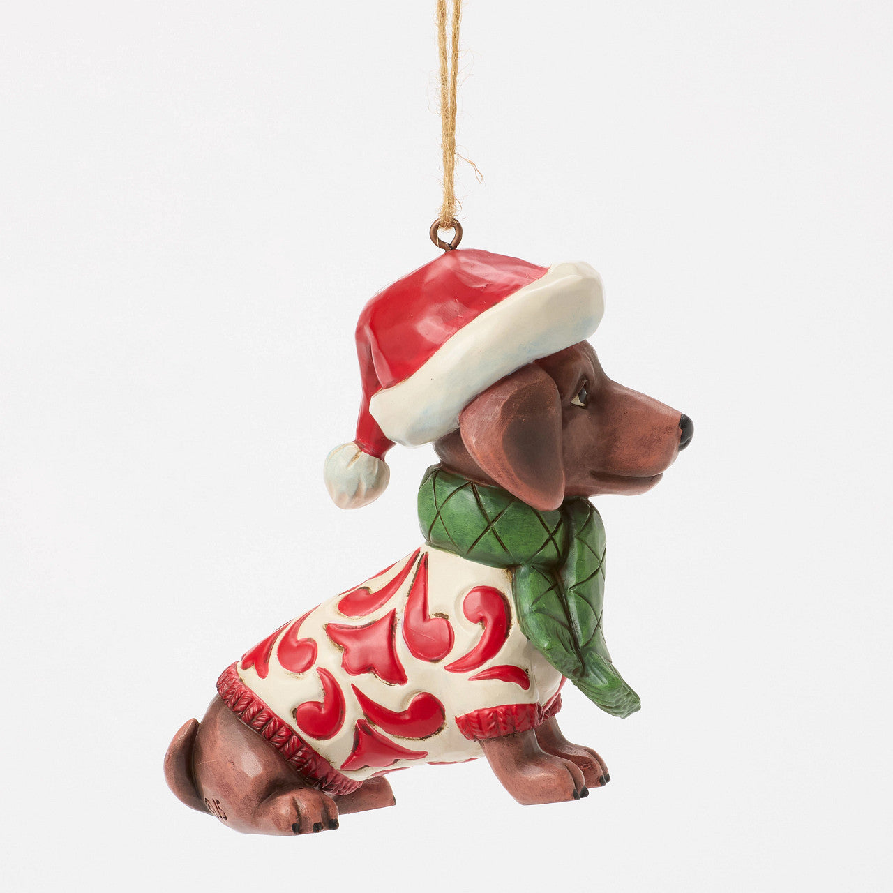 Dachshund Santa Hat Ornament